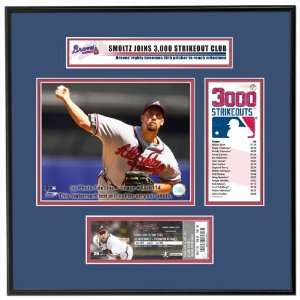   John Smoltz 3,000 Strikeout Ticket Frame   Braves