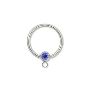   Captive Bead Ring w/add Charm HOOP 14g 5/16~8mm Crystal: Jewelry