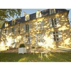 Chateau Belingard and Garden in Autumn Evening, Bergerac, Dordogne 