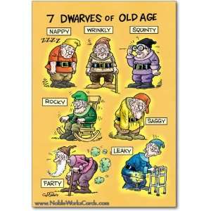  Funny Birthday Card Old Age Dwarfs Humor Greeting Daniel 