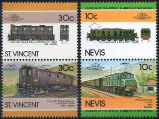 electric locomotives 56 stamps 28 locomotives 1890 city south london 