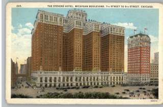 Old Postcard..The Stevens Hotel on Michigan Boulevard..Chicago 
