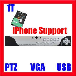Channel H.264 DVR with 1TB HDD, iPhone support, Real Time Recording 