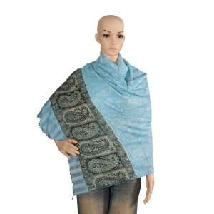  100% Wool Kani Indian Shawl /Wrap with Paisley Motifs 