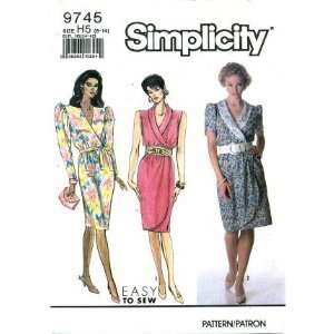  Simplicity 9745 Sewing Pattern Misses Mock Wrap Dress 