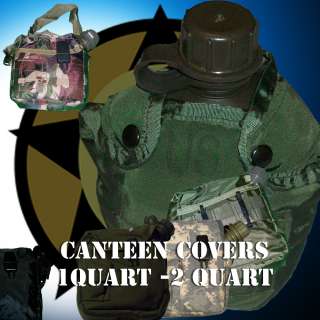 Canteen Cover 1Qt 2 Quart OD Black Woodland Camo ACU MOLLE Military 