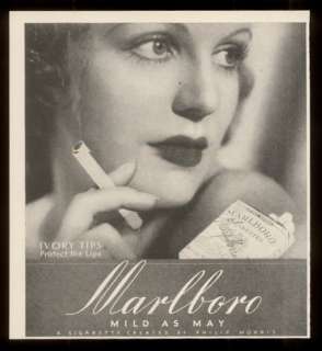 1936 smoking woman photo Marlboro cigarettes vintage print ad #2 