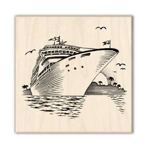  Cruise Ship Wood Mounted Rubber Stamp