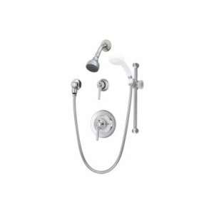   shower with flexible metal hose, and clear flo shower head 96 500 B30