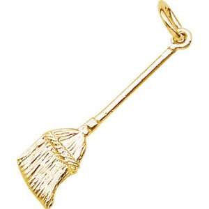  Rembrandt Charms Broom Charm, Gold Plated Silver Jewelry