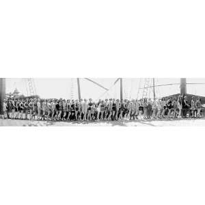   BALBOA BEACH CALIFORNIA BATHING PIRATES PANORAMA 1924 