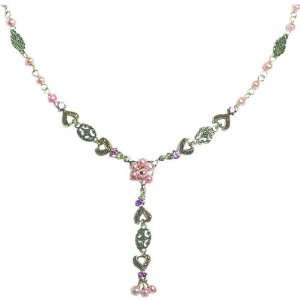    Ster Silver Crystal Imitation Pearl Marcasite Necklace: Jewelry