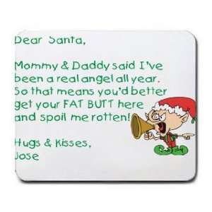 Dear Santa Letter Spoil Joseph Rotten Mousepad: Office 