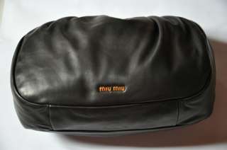 MIU MIU/Prada F/W 2011 RUNWAY Black Oversized Nappa Leather Clutch 
