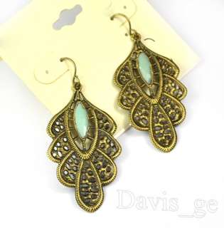 Fashion Green decorative pattern hollow out earrings  