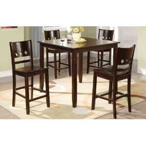   Top and 4 Wooden Chairs in Espresso Finish #PD F21243: Home & Kitchen