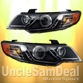   RIM ANGEL EYE R8 LED PROJECTOR HEADLIGHTS BLACK 10 12 KIA FORTE KOUP