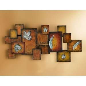  Abstract Leaves Panel Wall Art: Home & Kitchen