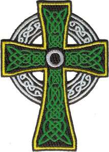  Tattoo Art   Green Celtic Cross Patch Clothing