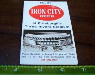 1970 PITTSBURGH PIRATES OFFICIAL MLB SCHEDULE IRON CITY  