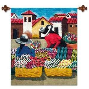  Wool tapestry, Market of Flowers