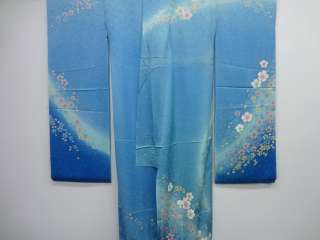 20029# KIMONO SILK / HIGH CLASS FURISODE KARINUI FABRIC / YUZEN 