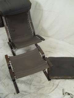 Vintage Danish Leather Bentwood Chair & Ottoman (2011)r  