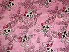 pink skulls fabric  
