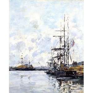   name Port Sailboats at Anchor, By Boudin Eugène 
