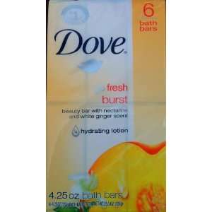 Dove Go Fresh Burst Beauty Bars, Nectarine and White Ginger Scent, 6 