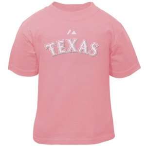  MLB Majestic Texas Rangers Infant Team Logo T Shirt   Pink 