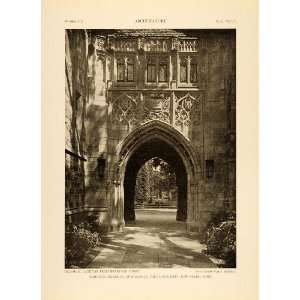  1921 Print Memorial Gateway Branford Court Harkenss Yale 