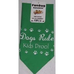 Dogs Rule; Kids Drool Bandana, Kelly Green miniature 