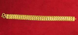 23K Gold Bracelet   11mm Wide Flat Link   Sleek  