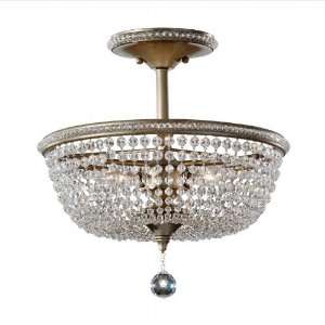  Dutchess 15 Burnished Silver Semi Flush Ceiling Light 