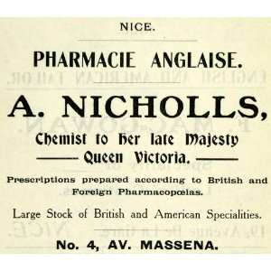   Enlish Chemist Queen Victoria   Original Print Ad: Home & Kitchen