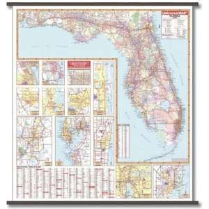 State Wall Maps on Rollers With Backboards State Wisconsin  