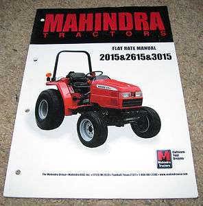 Mahindra 2015 2615 3015 Tractor Service Price Guide Flat Rate Manual 