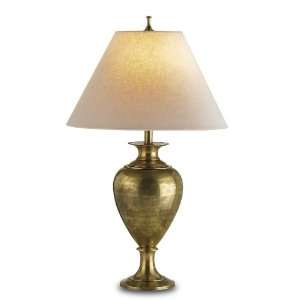 Currey and Company 6591 Vintage Brass Winterbourne 1 Light Brass Table 