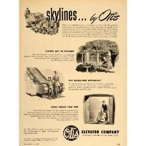  1949 Ad Otis Elevator Freight Escalator Albany Skyline 
