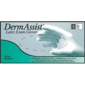  DermAssist Lightly Powdered Latex Exam Gloves Smooth (Case 