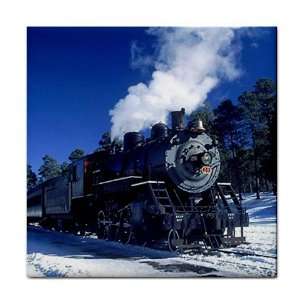   steam engine Ceramic Tile Coaster Great Gift Idea: Office Products
