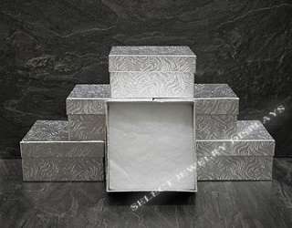 50 Silver Cotton Filled Jewelry Display Gift Boxes!!  