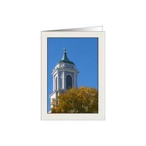  Bulfinch Church Steeple in Autumn Card Health & Personal 