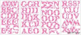Pink Alphabet Nursery/Kids Wall Sticker Decals Mural  