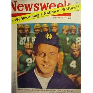  Notre Dame Football Coach Terry Brennan September 26, 1955 