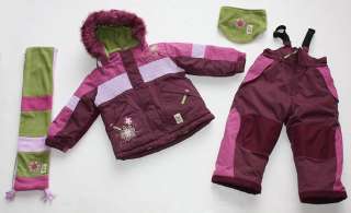  AMAZING WARM ADORABLE Jacket Snow Pants Snowsuit Scarf 2 2T EUC  