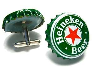 Heineken Beer Bottle Bar Cap Cufflinks w/Gift Box  