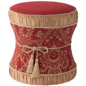    Bacara Hour Glass Ottoman with Cord and Tassels