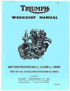 Triumph Workshop Manual 1970 Trophy 500 T100C  